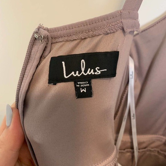 Lulus Womens Lulus Air of Romance Taupe Maxi Dress Medium Bridesmaid - Picture 5 of 16